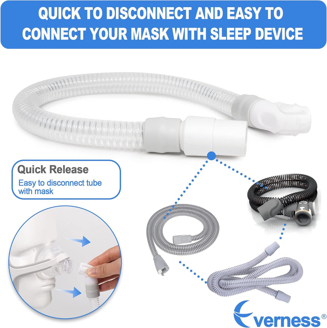 3 Packs Replacement Short Hose for N20, Reduce Air Leaks & Noisy Sound, Included 3 PCS of Short Tubes, Quick-Release Elbows and Swivels in One Package Supplies by Everness