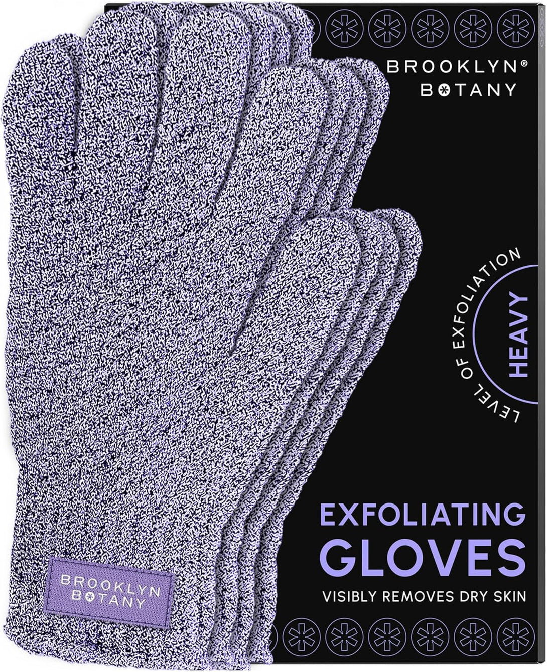 Brooklyn Botany Exfoliating Gloves for Bath and Shower – Heavy Duty Exfoliating Body Scrubber for Massage and Dead Skin Remover for Body – 2 Pairs