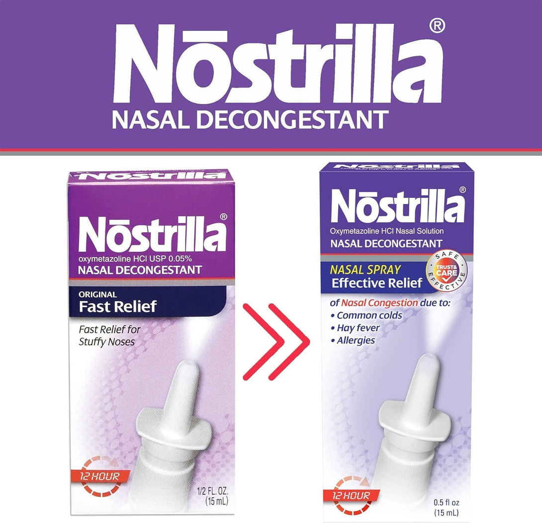 Nostrilla Nasal Decongestant Spray, Stuffy Nose Relief, 0.5 Oz (6 Pack)