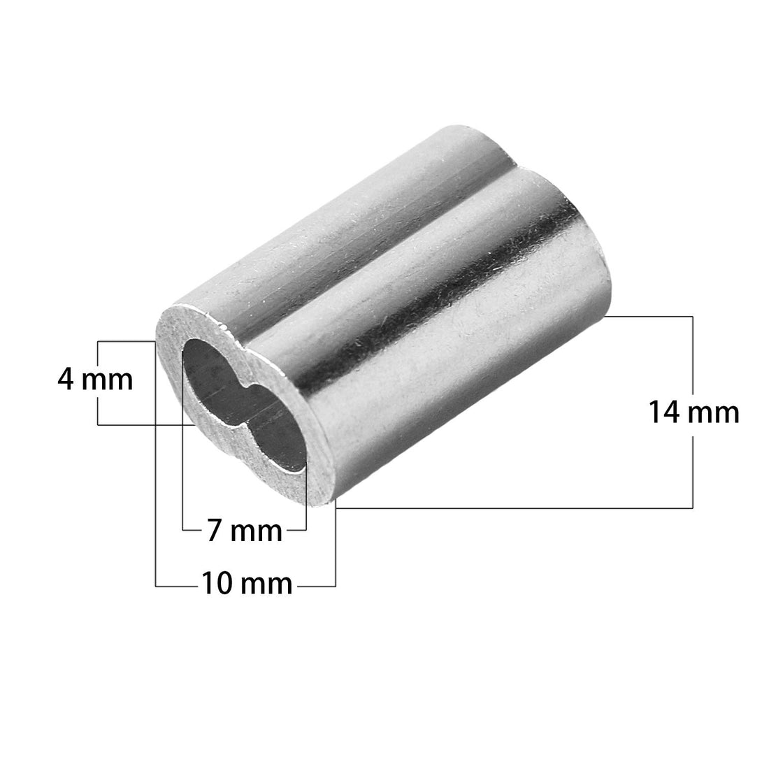 Qdishi 1/8" (3Mm) Aluminum Crimping Loop Sleeve for Wire Rope, Cable Ferrule (100Pcs)