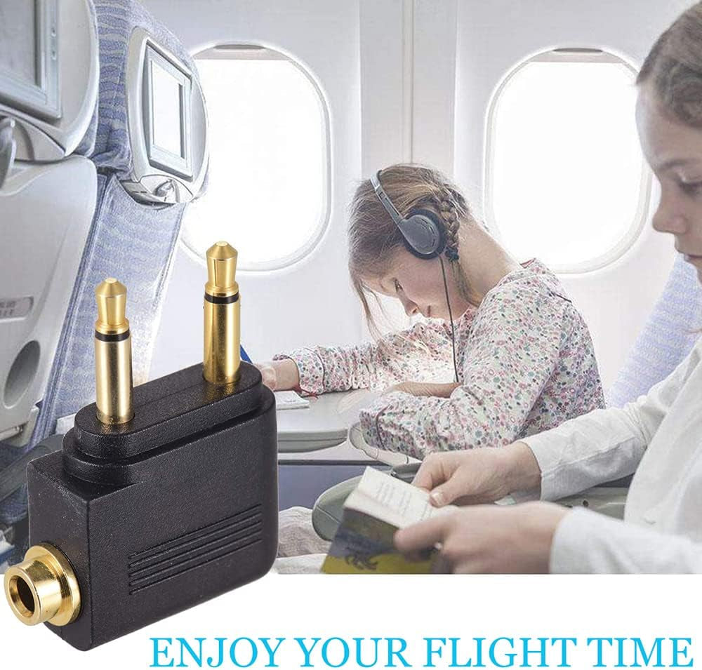 3 Pack Airplane Airline Headphones Adapter Gold Plated for Headsets,3.5Mm Dual Male to 3.5Mm Female Jack Connectors Converters