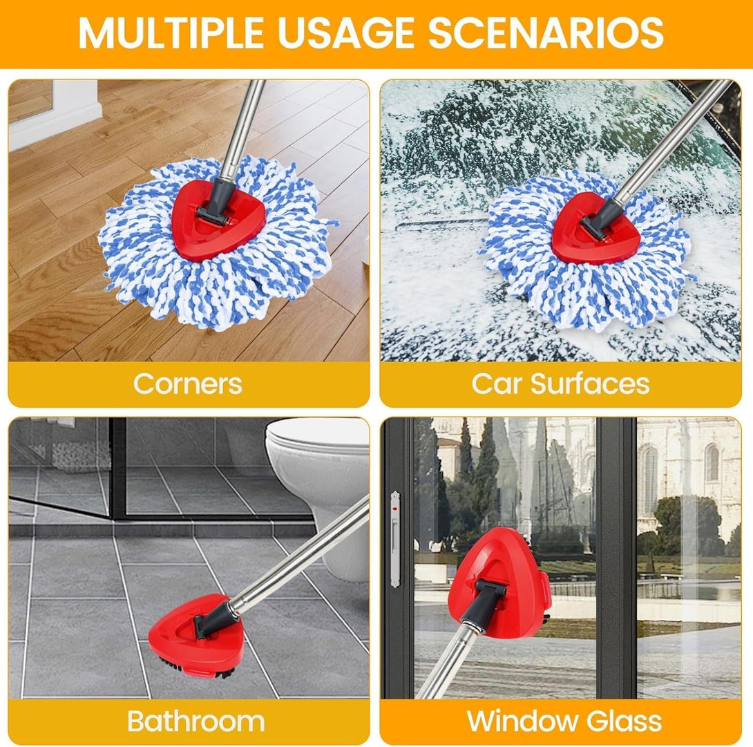 6 Pack Spin Mop Replacement Head, Spin Mop Scrub Brush,Microfiber Mop Refills, Easy to Replace,For Bathroom,Kitchen,Tub and Tile,Easy Cleaning,Suitable for Ocedar Rinseclean 2-Tank System Spin Mop(G)