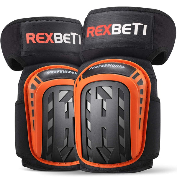 REXBETI Knee Pads for Work, Construction Gel Knee Pads Tools, Heavy Duty Comfortable Anti-Slip Foam Knee Pads for Cleaning Flooring and Garden, Strong Stretchable Straps, 1 Pair