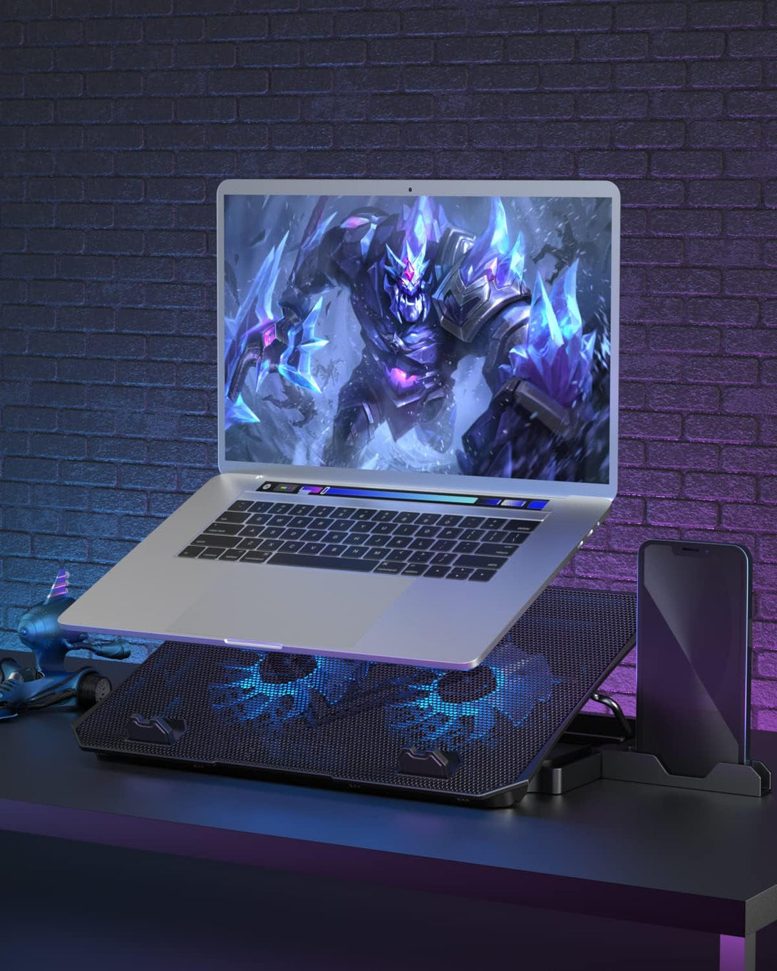 Keibn Laptop Cooling Pad, Gaming Laptop Cooler 2 Fans for 10-15.6 Inch Laptops, 5 Height Stands, 2 USB Ports (S039)