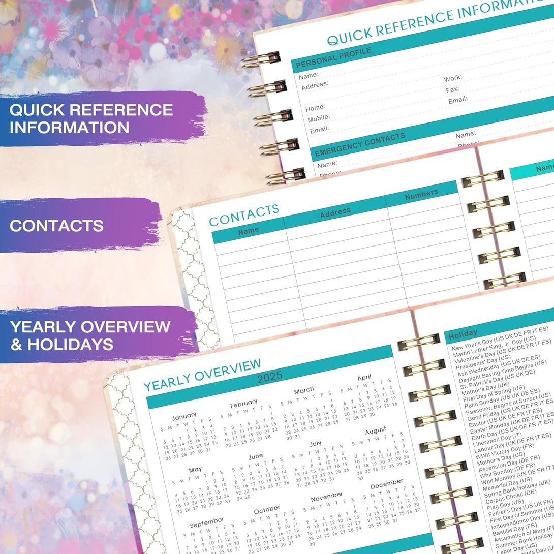 2025-2026 Planner - Planner Daily Weekly and Monthly 2025-2026, July 2025 - June 2026, 6.3’’ × 8.4’’, 12 Monthly Tabs, Inner Pocket, Hardcover, Perfect for Organization