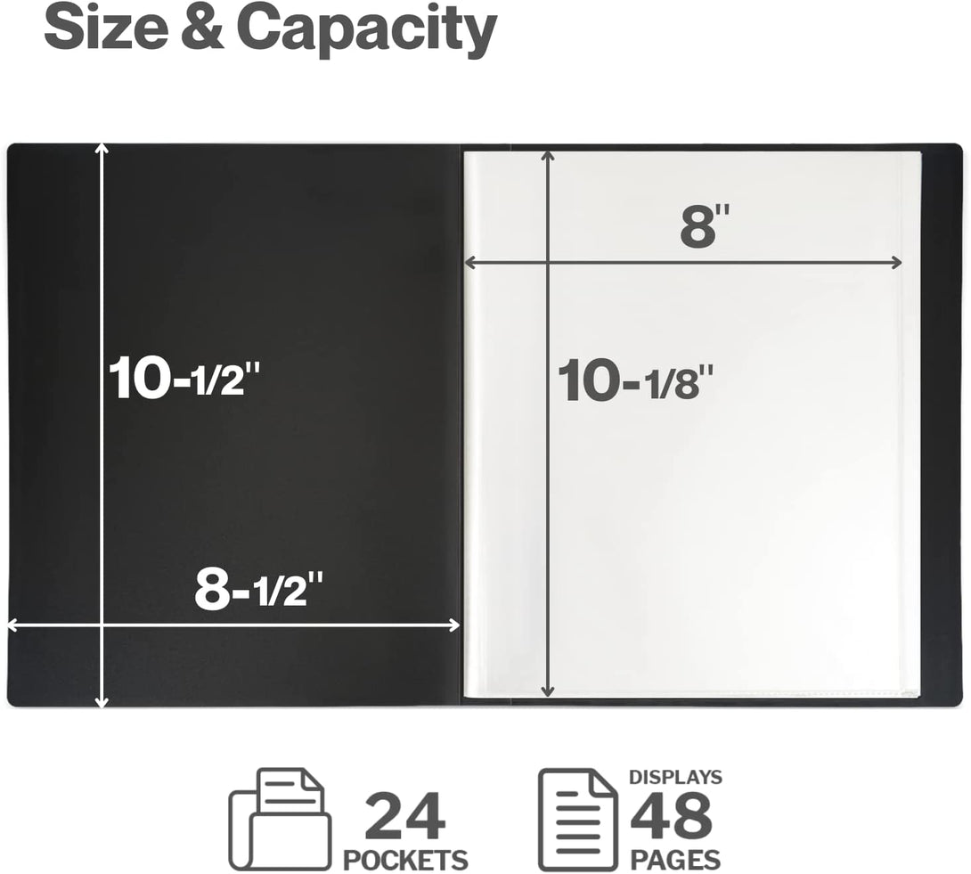 CRANBURY 8X10 Customizable Photo Album - (Blue), Poly Plastic 10X8 Photo Book, 24 8X10 Photo Pages Hold 48 Pictures, 8 X10 Album with Customizable Front Pocket for 8 X 10 Photo Storage