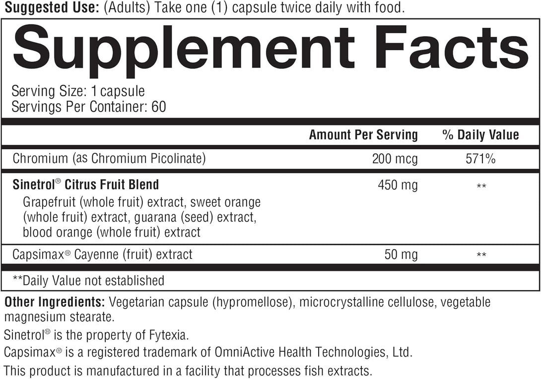 Youtheory Daily Fat Burner - Supports Body Composition & Metabolism - with Citrus Fruit Blend, Chromium & Cayenne Extract - Gluten, Soy & Dairy Free - 60 Vegetarian Capsules