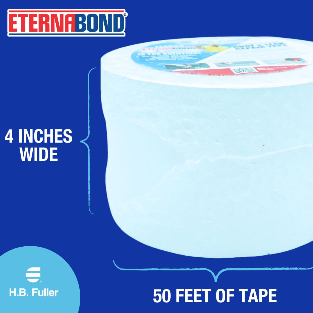 Eternabond Roofseal White 4" X50' Microsealant UV Stable RV Roof Seal Repair Tape | 35 Mil Total Thickness - EB-RW040-50R - One-Step Durable, Waterproof and Airtight Sealant