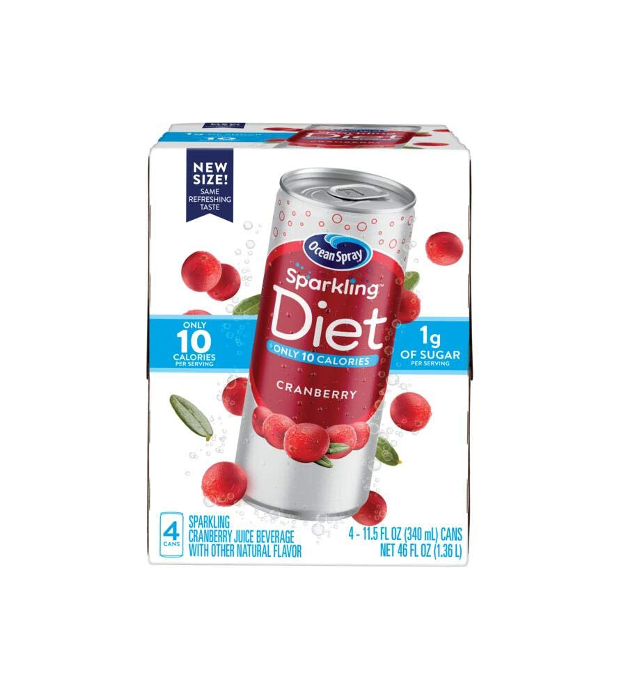 Ocean Spray® Sparkling Diet Cranberry Juice Drink, 11.5 Fl Oz Cans, 4 Count (Pack of 24)