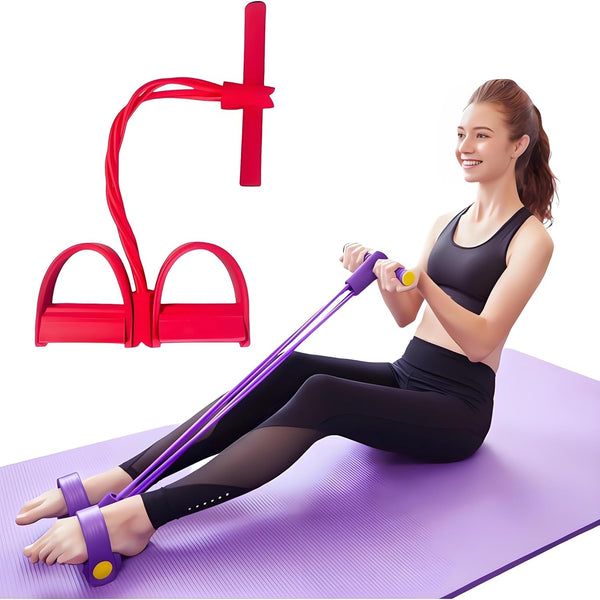 21 Fitness Resistance Bands-4 Tube Pedal Ankle Puller 2025 Upgrade Stretch Bands for Exercise Sit up Exercise Equipment AB Training Auxiliary Device Workout Equipment for Women Men