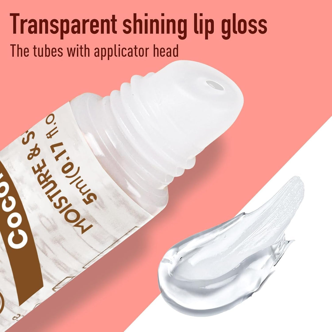 AZEN 24 Pack Lip Gloss Set, Clear Lip Gloss Bulk, Lip Oil for Dry Cracked Lips Moisturizing Hydrating Nourishing with Vitamin E