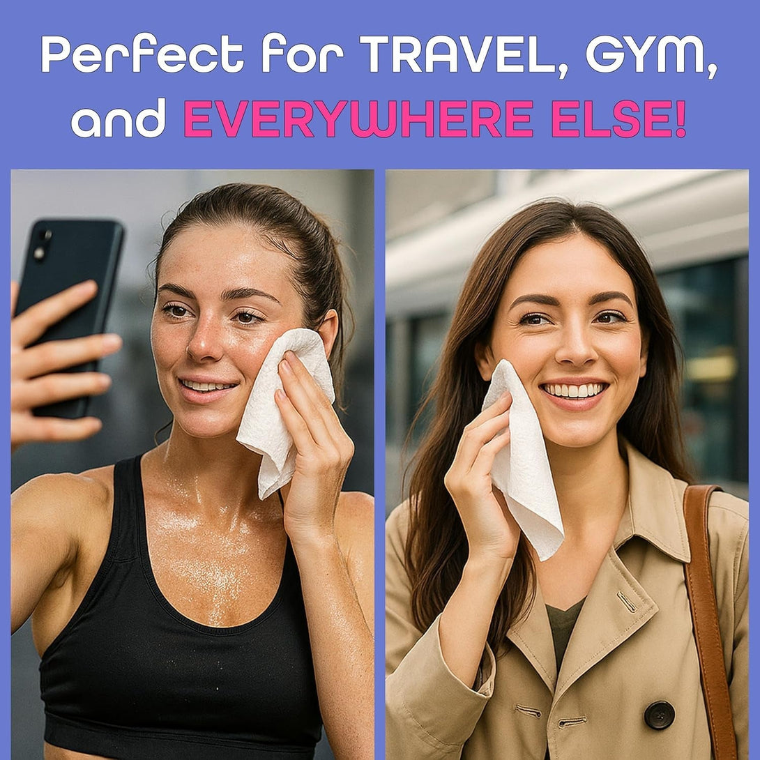 Disposable Face Towels XL – Ultra Soft, Odor-Free Dry Towelettes for Skincare & Makeup Removal, Plant-Based, Safe for Acne-Prone & Sensitive Skin, 50 Count