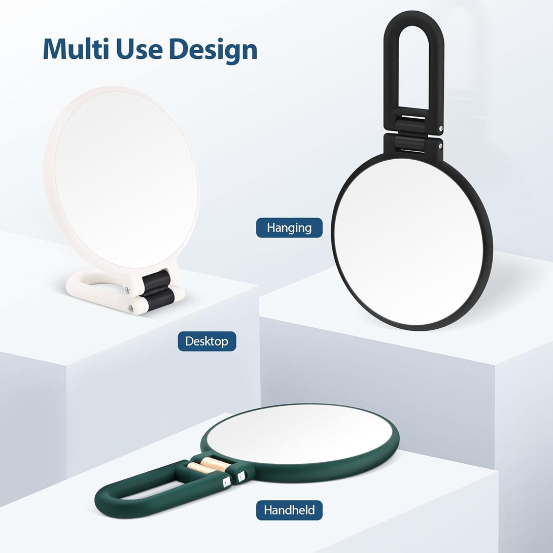 B Beauty Planet 30X Magnifying Mirror, Hand Mirror with Handle, Double Sided Hand Mirror with 30X/1X Magnification, Travel Essential Portable Foldable Makeup Mirror for Precision Makeup Black