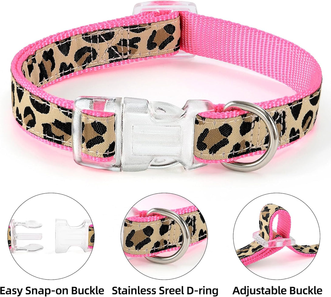 Mile High Life Dog Collar, Harness and Leash | Leopard Design | Perfect Accessory for Walking Your Dog