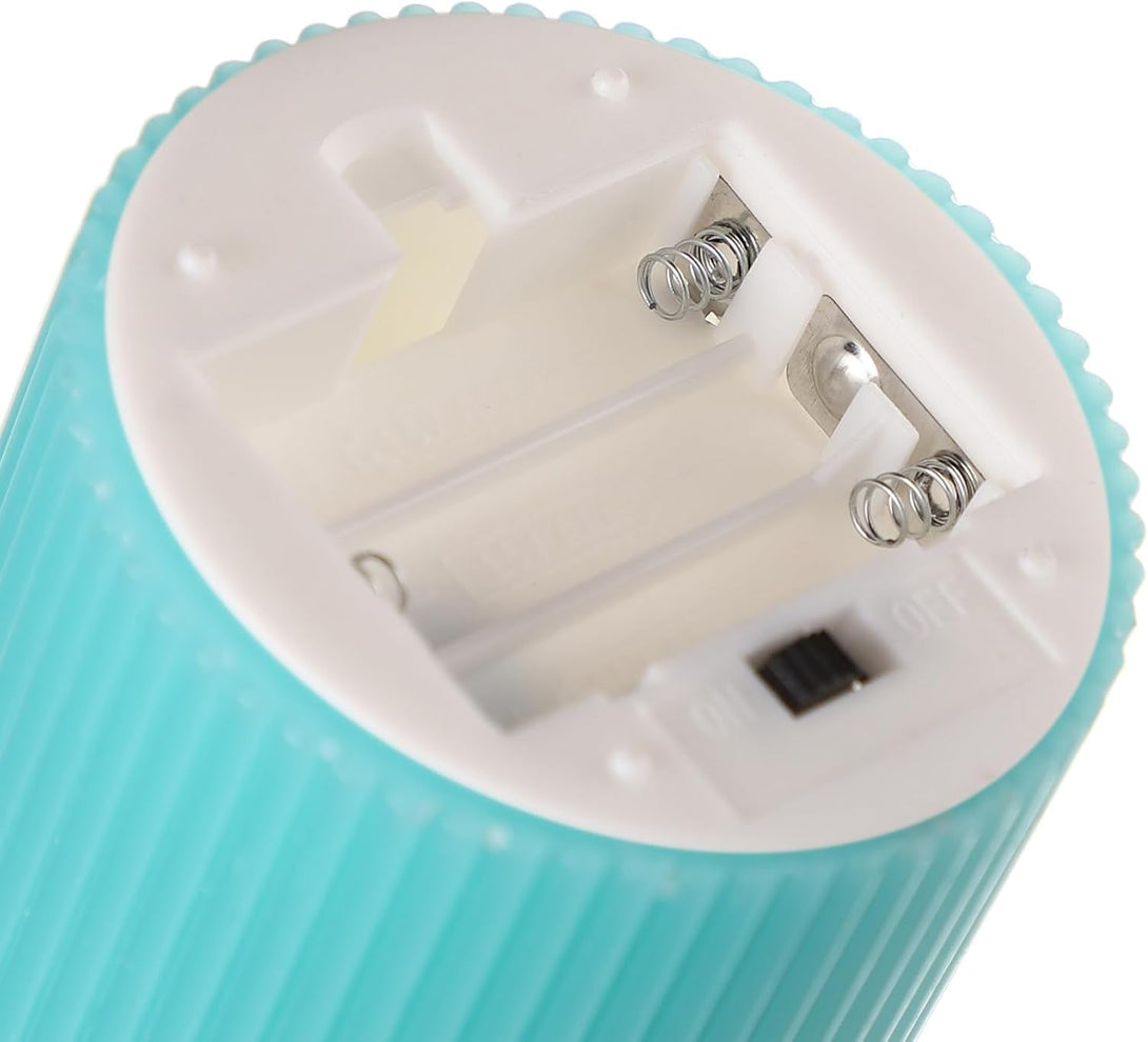 ANGELLOONG Teal Flameless Candles with Remote, Battery Operated LED Candles with Timer, Set of 3, Real Wax Fake Pillar Candles for Bathroom Living Room Summer Wedding Deocr