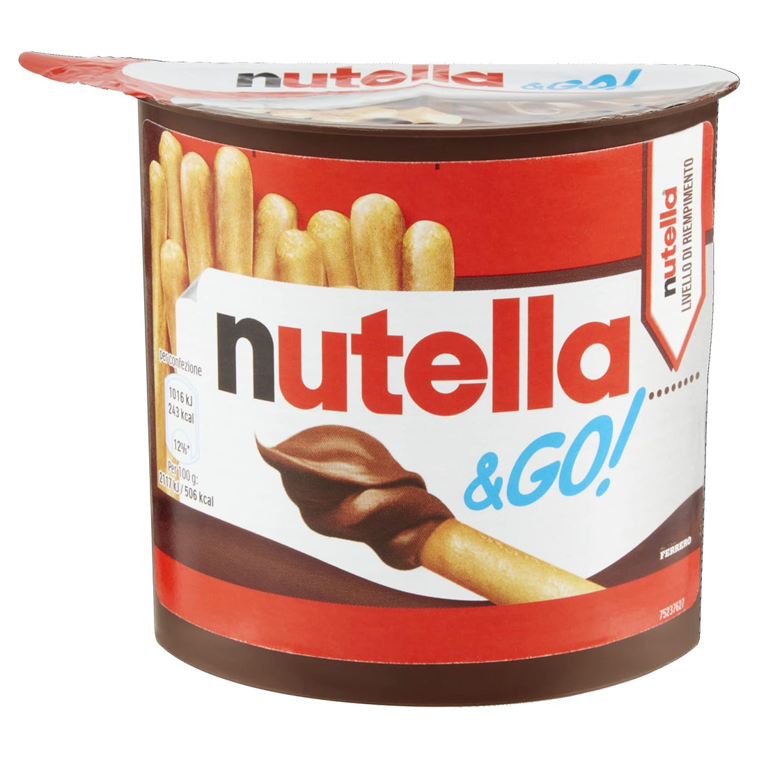 Nutella & GO! Bulk 12 Pack, Hazelnut and Cocoa Spread with Breadsticks, Stocking Stuffers, Snack Cups, 1.8 Oz Each​