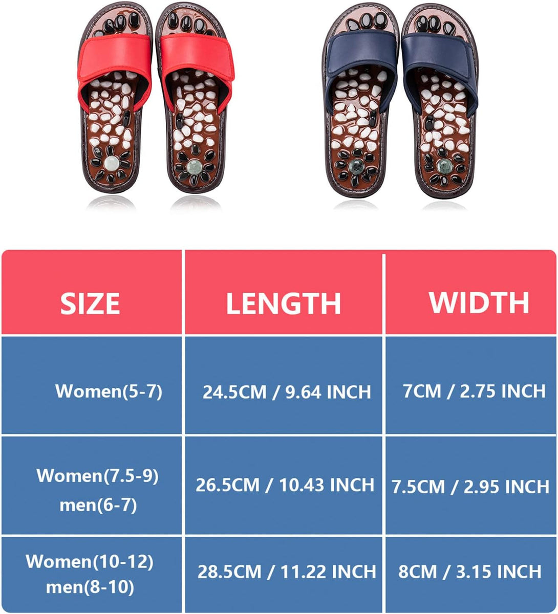 Acupressure Mat Pebble Foot Massager Relaxer Pain Relief Health Sandals Slippers Relaxation Gifts for Men Women(Blue25)