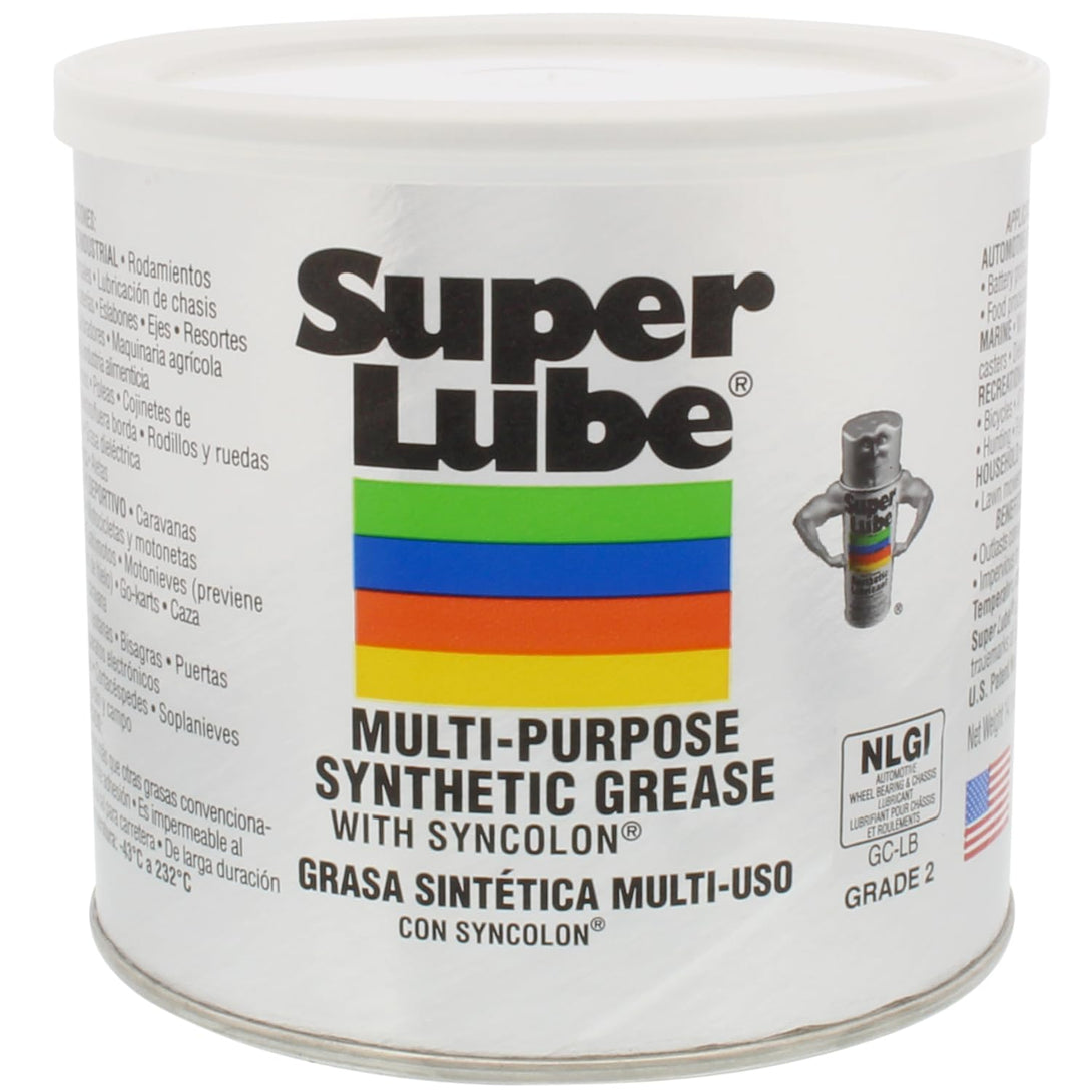 Super Lube 41160 Synthetic Grease (NLGI 2), 14.1 Oz Canister, Translucent White