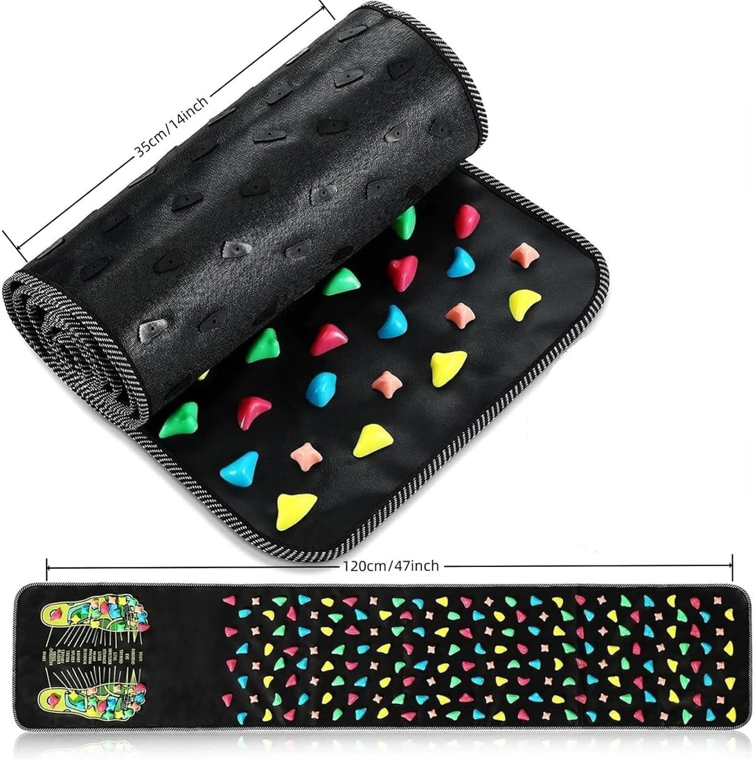 Foot Massage Mat Reflexology Walk Stone Road Foot Massage Acupoint Mat for Acupressure Relaxes Relieves Body Foot Leg Pain and Fatigue