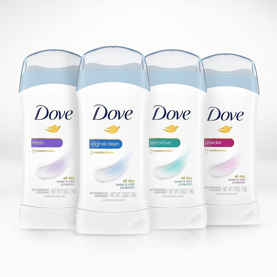 Dove Invisible Solid Antiperspirant Deodorant Stick for Women, Original Clean, for All Day Underarm Sweat & Odor Protection 2.6 Oz