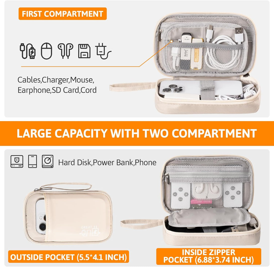 Electronics Organizer, Orgawise Electronic Accessories Bag Travel Waterproof for Ipad Mini, Kindle, Hard Drives, Cables, Chargers