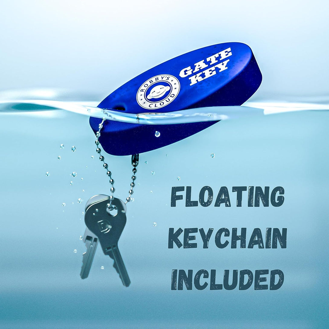 Magna Latch Key Replacement for Magna-Latch Series 2 with Downward Facing Keyhole (Old Style) - D&D Key 62462 for Magnalatch and Lokklatch Pool Gate Safety Latch Models Bundled with Key Float Keychain