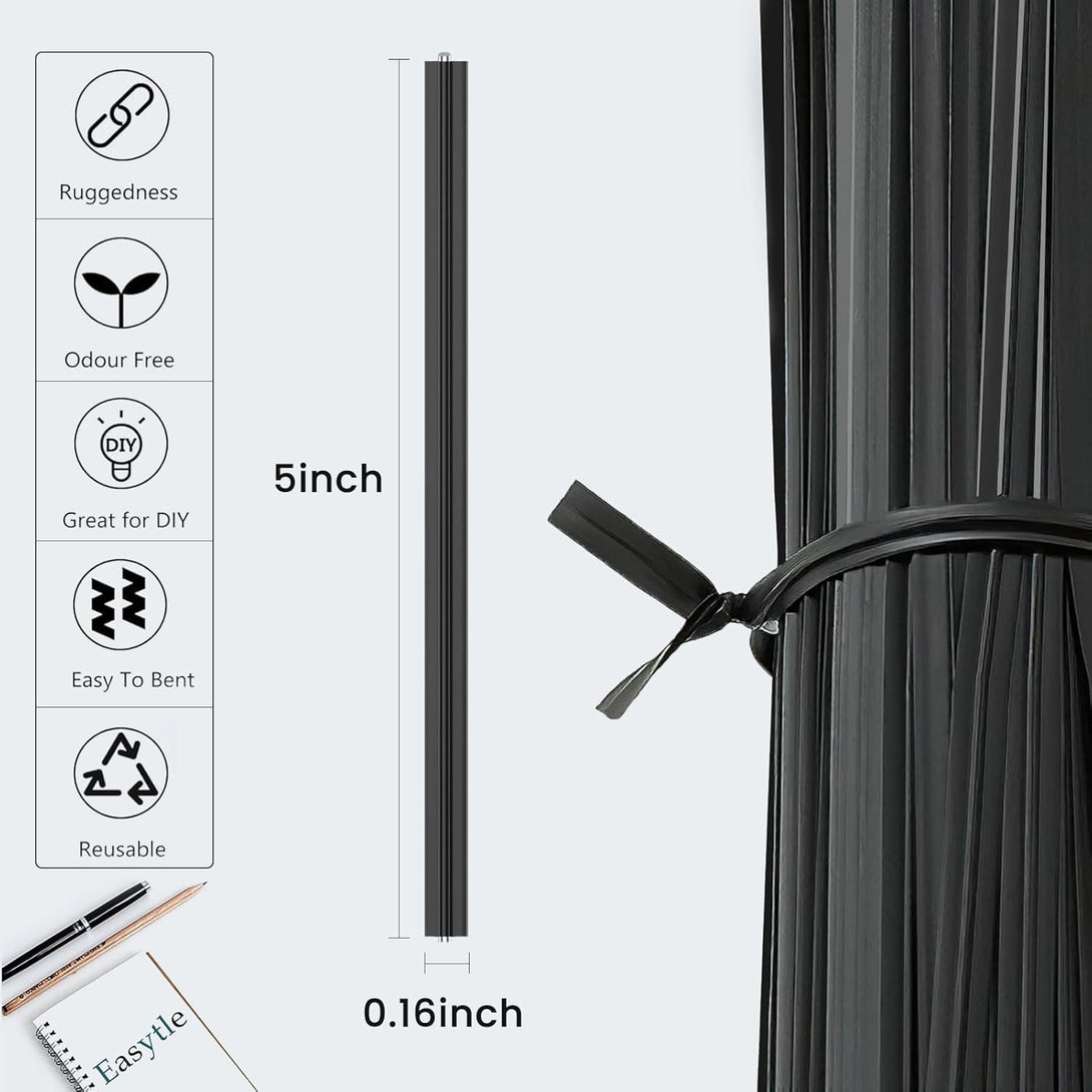 400 Pcs Twist Ties for Bags 5" Cable Ties Bag Twist Ties for Cord Twist Bread Ties Reusable Black Plastic Coated Ties Twist Ties Heavy Duty Bread Ties Wire Twist Ties for Household and Office Use