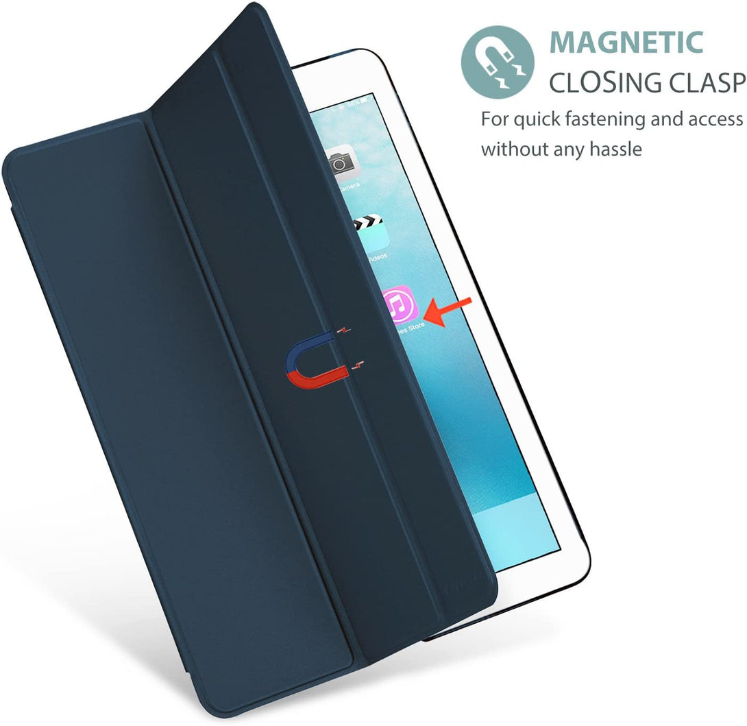 Procase Smart Case for Ipad 9.7 Inch Ipad 6Th/5Th Generation Case 2018 2017(Model: A1893 A1954 A1822 A1823), Ultra Slim Lightweight Stand Case with Translucent Frosted Back Smart Cover -Navy