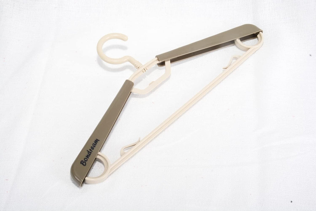 6-Pack Heavy Duty Plastic Extra-Wide Arm 15"-23" Suits Clothes Hangers with Swivel Hooks,Perfect for Coat,Jacket,Dress,Shirt,Trousers or Closet Space Saving,Grey&Tan