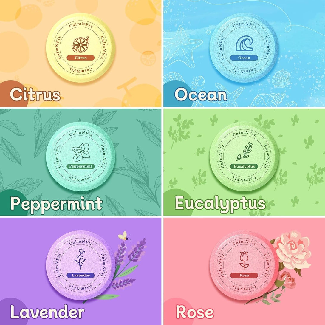 6 Pack Shower Steamers, Bath Bombs with Individually Wrapped, Variety Shower Tablets for Her, Birthday Presents for Men and Women Who Have Everything(6 Scents)