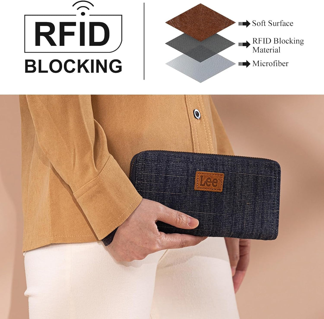 X Lee Women'S Wallets Card Cases and Money Oganizer Large Minimalist Cell Phone Wallet with Qualited Zipper and Rfid Lining Lightweight and Versaltile
