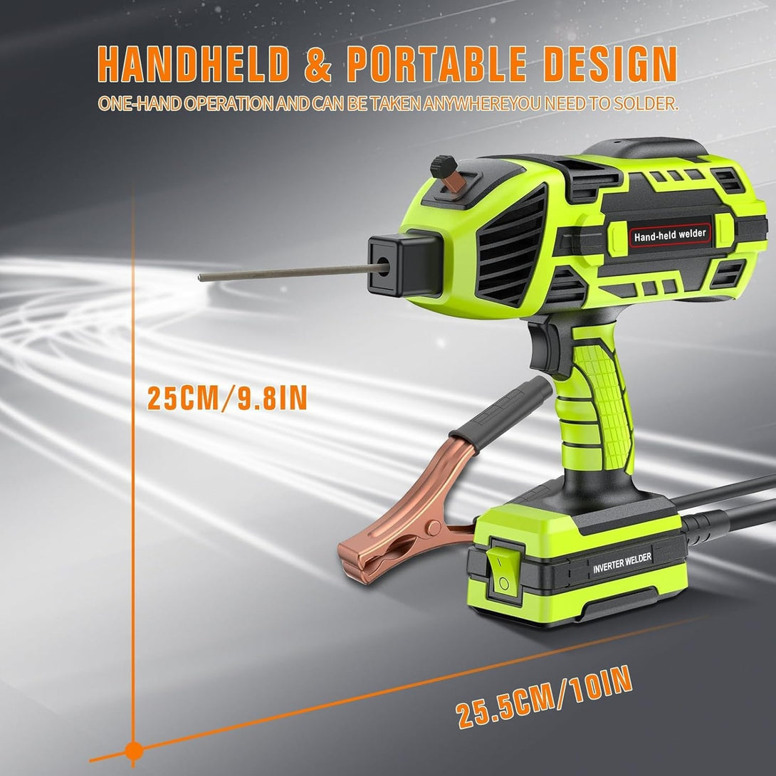 110V 120Amp Welding Machine Handheld Portable ARC Welder Gun Hand Held Welder Machine with Digital Display IGBT Inverter 6 Variable Current Adjustment for 1/16''-1/8'' Welding Rods, Green