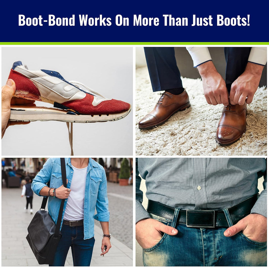 Boot Glue - Quick Dry Boot Repair Formula Works in Seconds - Tough but Flexible Glue Seal - Waterproof Boot Heel Fix Works on Shoe Heel Repair, Thick Sole Boots, Sneakers, and More