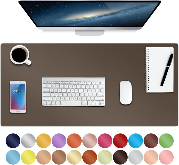 â€ŽBoutilon Leather Desk Pad 30" X14",Non-Slip Mouse Pad,Office Desk Mat,Waterprooft PU Leather Desk Blotter,Desk Pad Protector,Desk Writing Pad for Home Office Decor (M-Coffee)