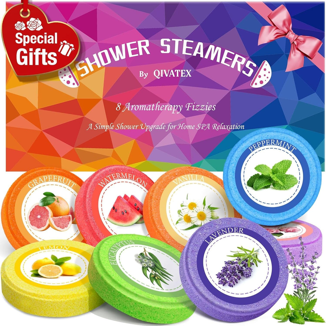 Shower Steamers Aromatherapy, Birthday Gifts for Women Wife Teen Girls Mom, Natural Essential Oil Home SPA Self Care Stress Relief Shower Bombs (8 Pack)