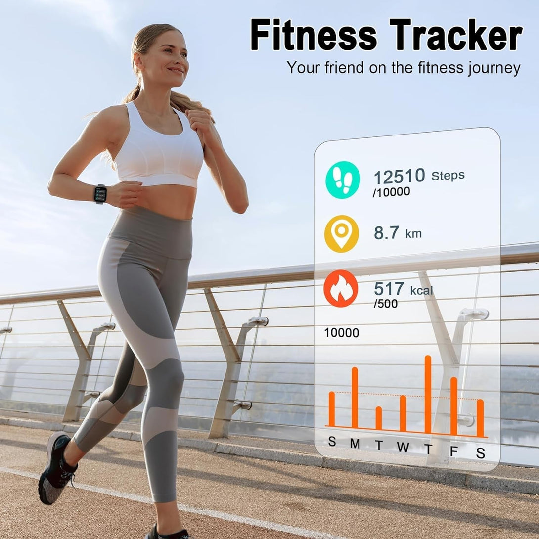 Smart Watch, 1.95" Smartwatch for Men Women (Answer/Make Call), 110+ Sports Modes Fitness Tracker with Heart Rate Sleep Monitor, IP68 Waterproof Fitness Watch, Step Counter Watches for Android Ios