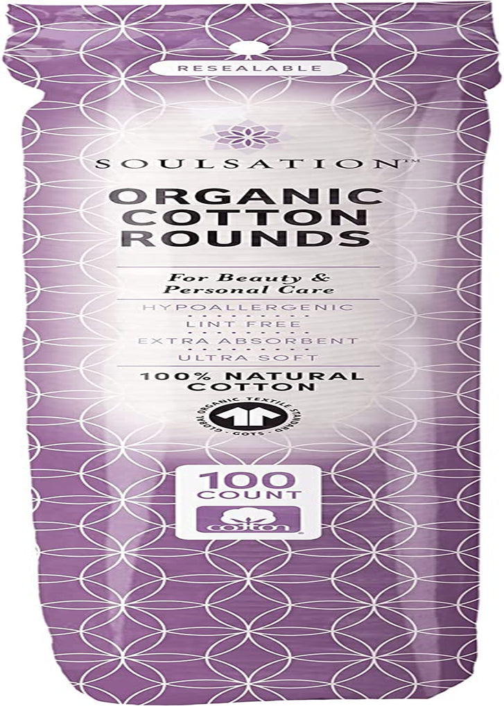 Organic Cotton Rounds, 400 Count - Makeup Remover Pads for Face, Lint-Free