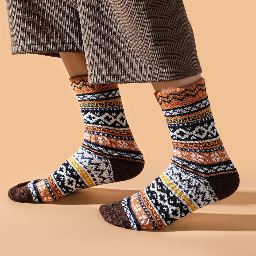 Pleneal Pack Wool Socks for Warm Winter Women Thick Knit Cozy
