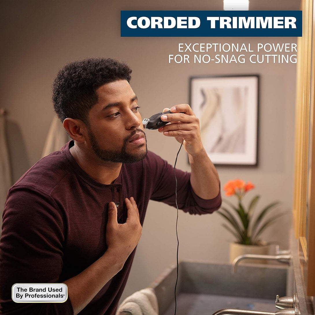 Wahl T-Pro Corded Compact Men'S Beard Trimmer with Diamond Finished T Blade for Bump Free Precision Outlining, Detailing, and Trimming - Model 9307-300