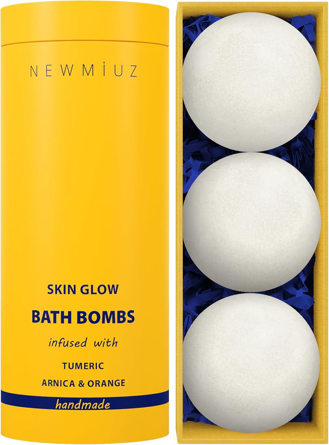 Natural Bath Bombs Luxurious Bath Foam Gift for Dry Skin Hydration Moisturizing Turmeric Arnica Orange Essential Oil Infused for a Blissful Experience