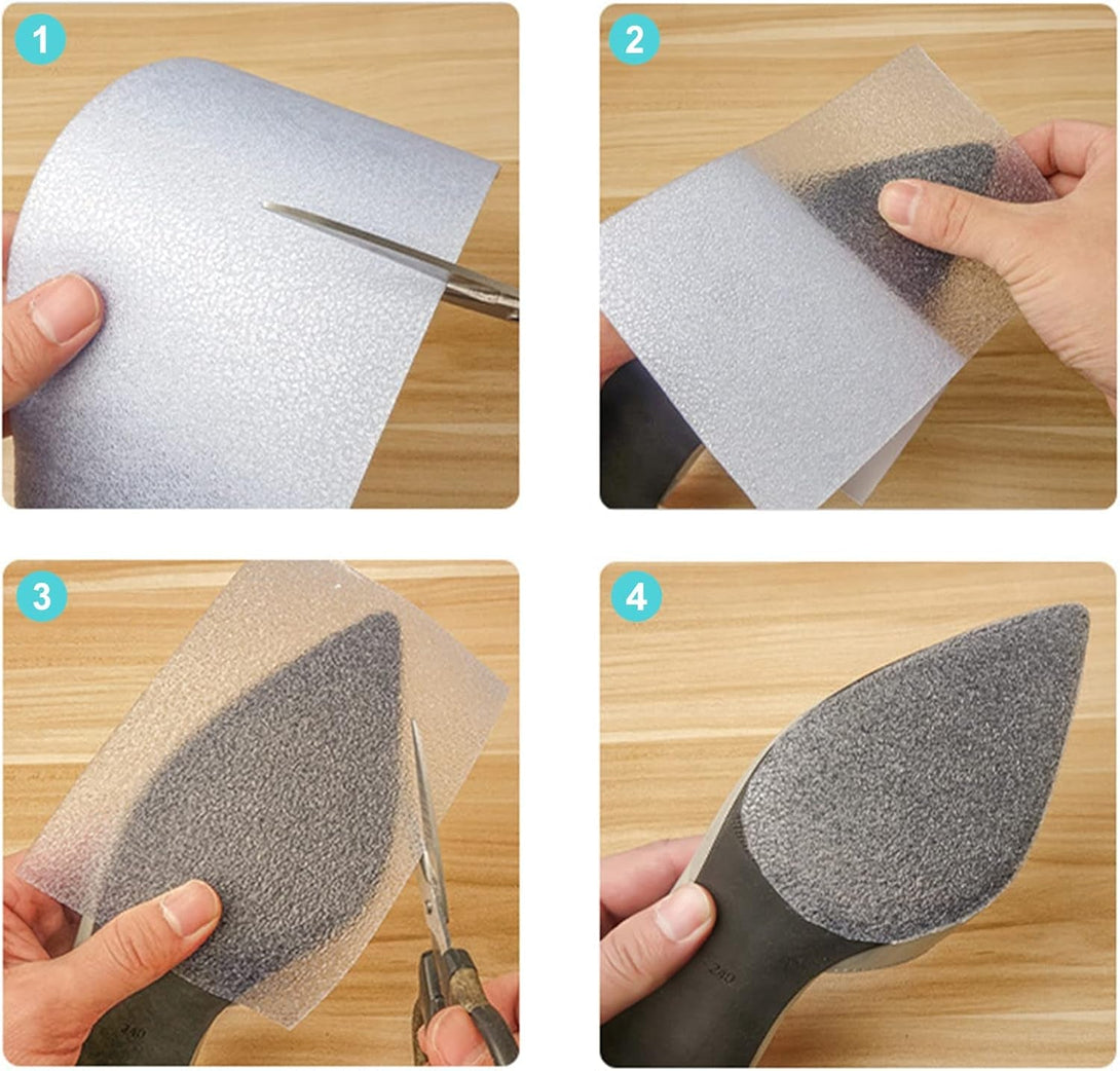 6 Pcs Shoe Sole Protectors for High-Heels, Self Adhesive Silicone Non-Slip Shoes Cover Bottoms for Women with 2 Pcs Crystal Clear Protector for Ladies Heels (Black & Clear）