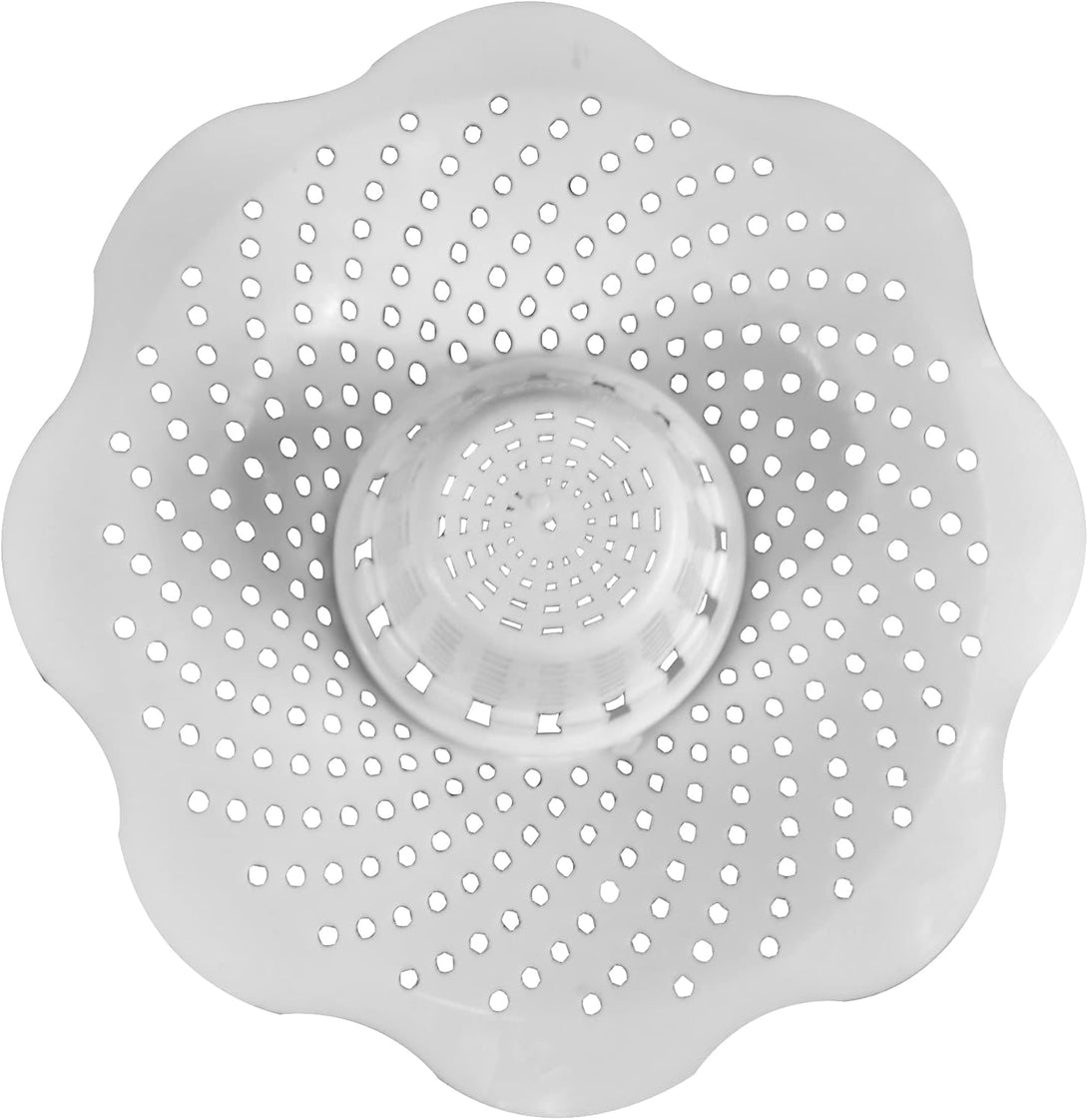 DANCO Tub Drain Protector Hair Catcher | Strainer | Bathtub Drain Snake, Snare and Auger | Hair Drain Clog Prevention | 3-Pack (10876), White