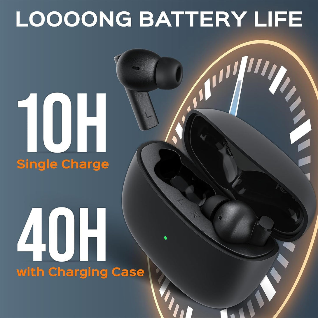 TREBLAB X8 True Wireless Earbuds - Active Noise Cancelling, Bluetooth 5.4, IPX5 Waterproof, 40H Playtime, Dual ENC Mics, Comfortable Fit for Running, Sports, Gym, Travel - Exceptional Sound Quality