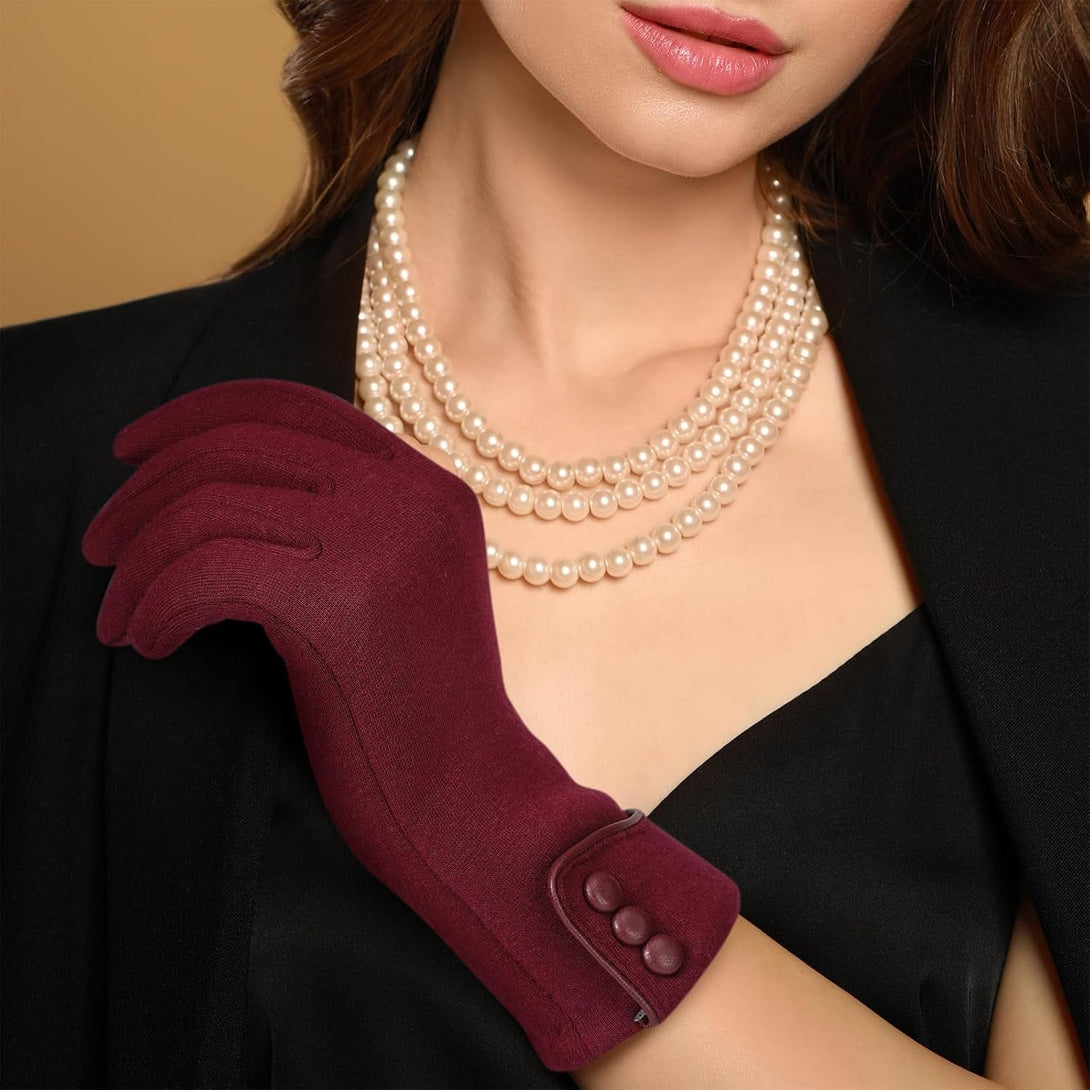 Winter Gloves for Women, Winter Touch Screen Texting Warm Gloves with Thermal Soft Lining for Women