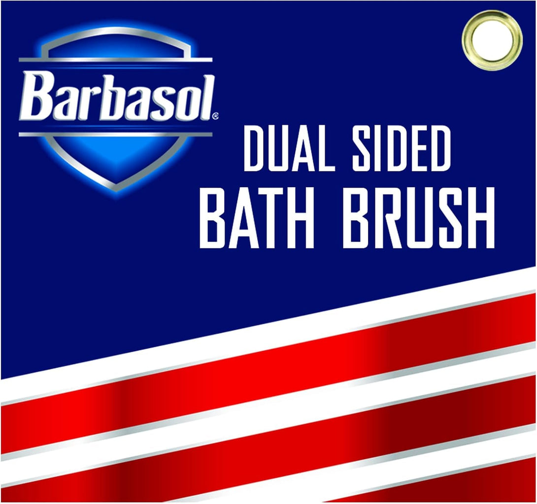Barbasol Bath Brush for Back and Body, Works Wet or Dry on Your Skin, Dual-Sided with Soft/Stiff Bristles for Cleaning and Exfoliation