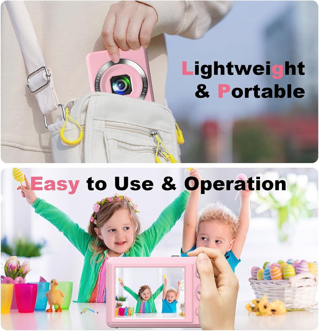 4K 44MP Digital Camera for Photography - 16X Zoom - Portable Vlogging Camera Includes 32GB SD Card & 2 Batteries for Kids, Teens, Beginners