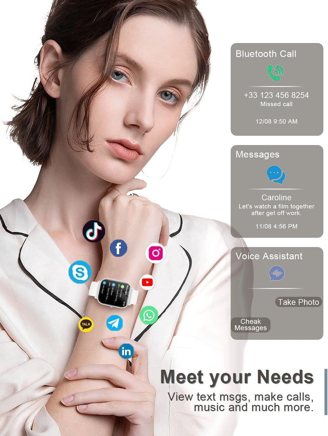 Smart Watches for Women Men [Make/Answer Calls/Ai Voice/Female Health] Android Phones Iphone Compatible, 1.83”Fitness Tracker Watch for Women Activity Trackers and Smartwatch, 120+ Sport Modes