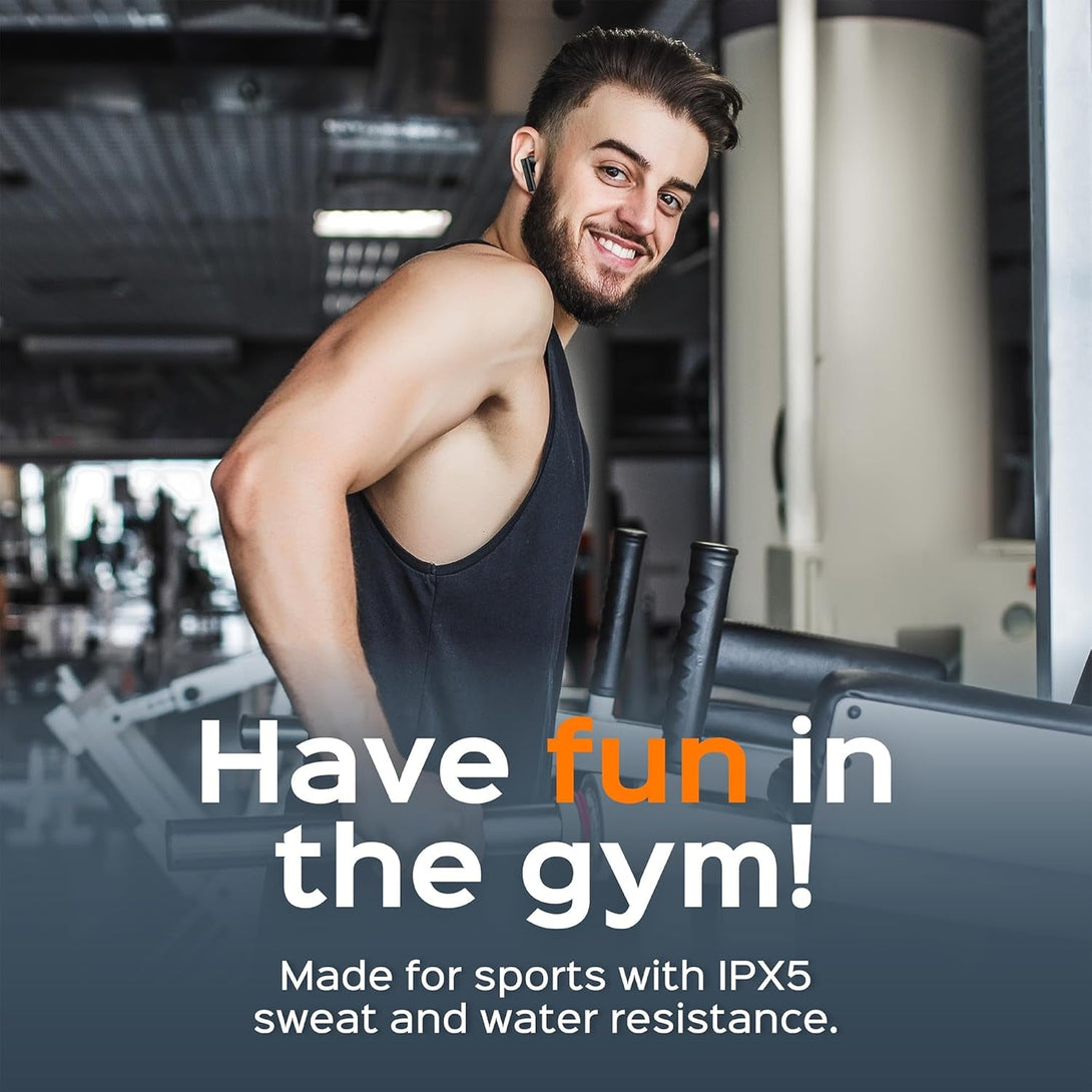 TREBLAB X8 True Wireless Earbuds - Active Noise Cancelling, Bluetooth 5.4, IPX5 Waterproof, 40H Playtime, Dual ENC Mics, Comfortable Fit for Running, Sports, Gym, Travel - Exceptional Sound Quality