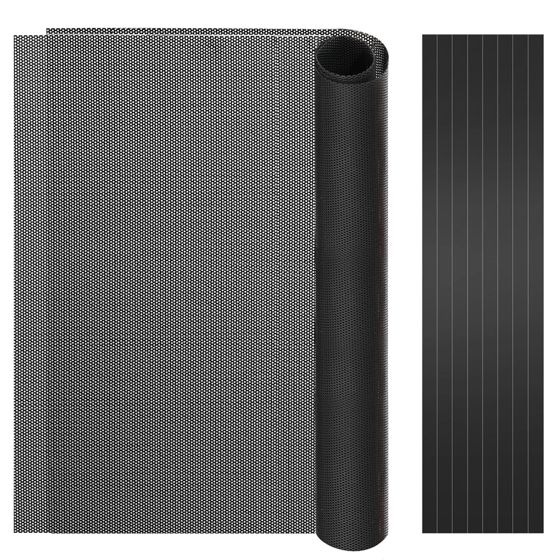 Moko 400X300Mm DIY PC Case Dust Mesh Filter, [2 Pack] PVC Dustproof Magnetic Dust Filter Cover, PC Mesh Grill with Magnetic Frame Strip Computer Cooler Fan Dust Filter for Computer PC Case, Black