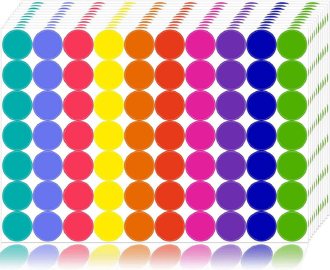 1400 PCS Colored Dot Stickers round Color Coding Labels Polka Circle Dot Label Sticker for Office,Classroom,Papers Etc